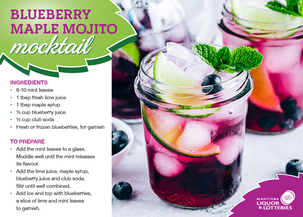 Blueberry Maple Mojito Mocktail Recipe