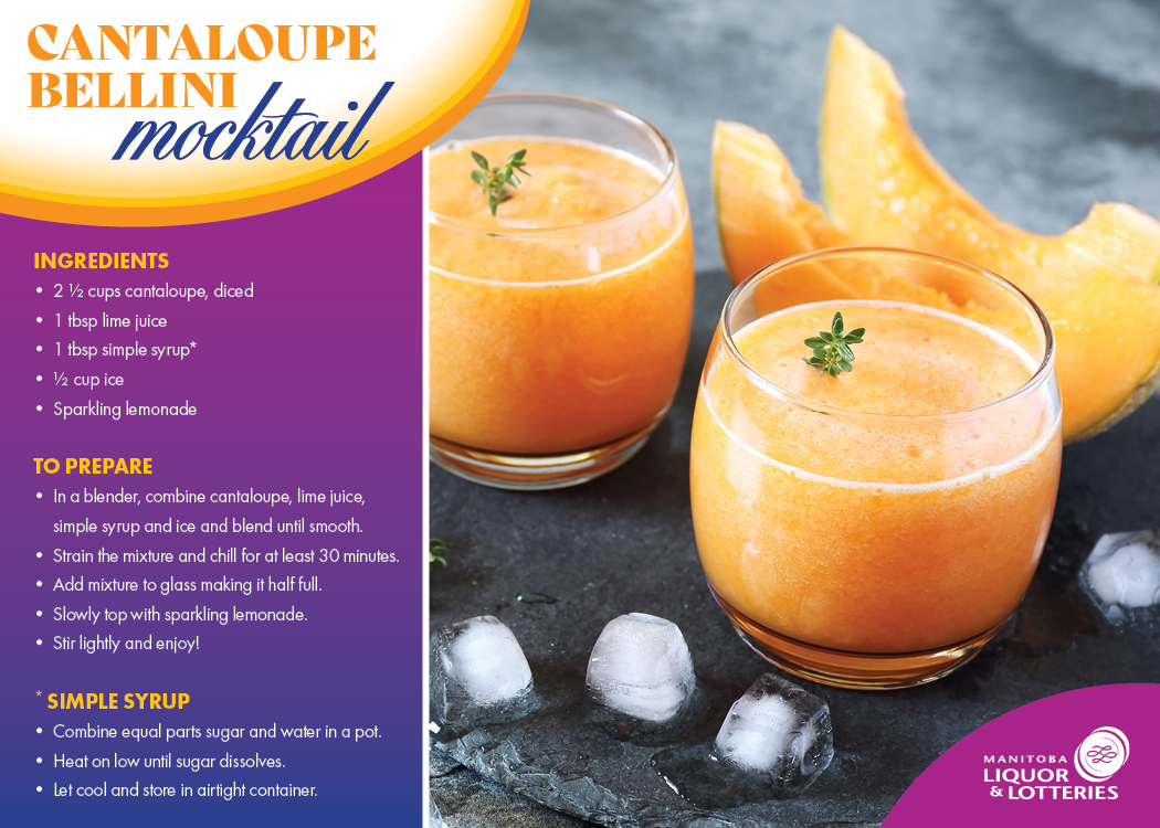 Cantaloupe Bellini Mocktail Recipe