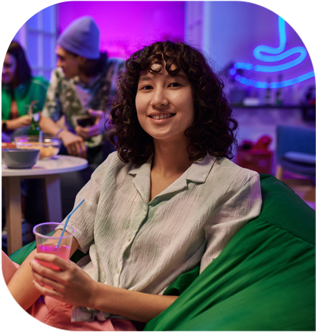 Woman enjoying a mocktail