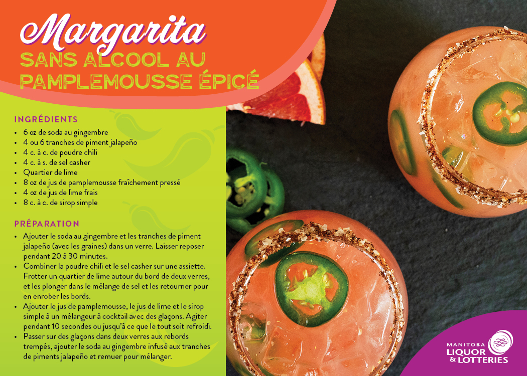 Margarita sans alcool au pamplemousse épicé 