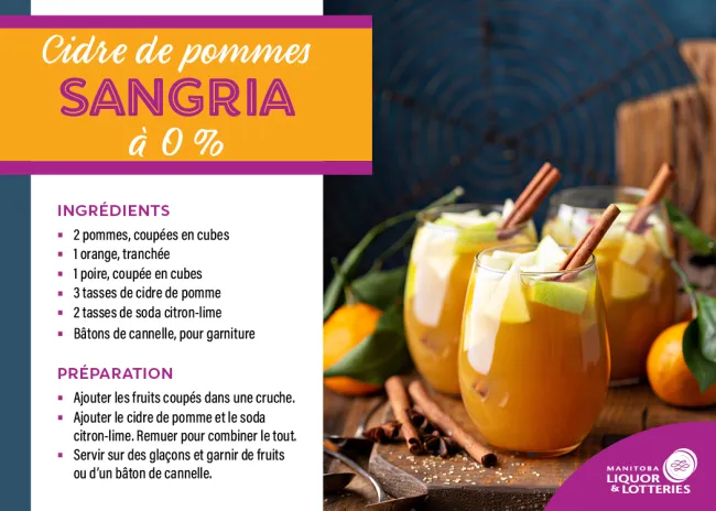 Cidre de pommes Sangria à 0 % 