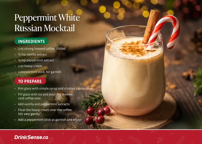 Peppermint White Russian Mocktail 