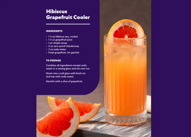 Hibiscus Grapefruit Cooler Mocktail  