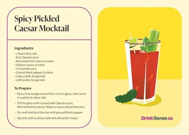Spicy Pickled Caesar Mocktail 